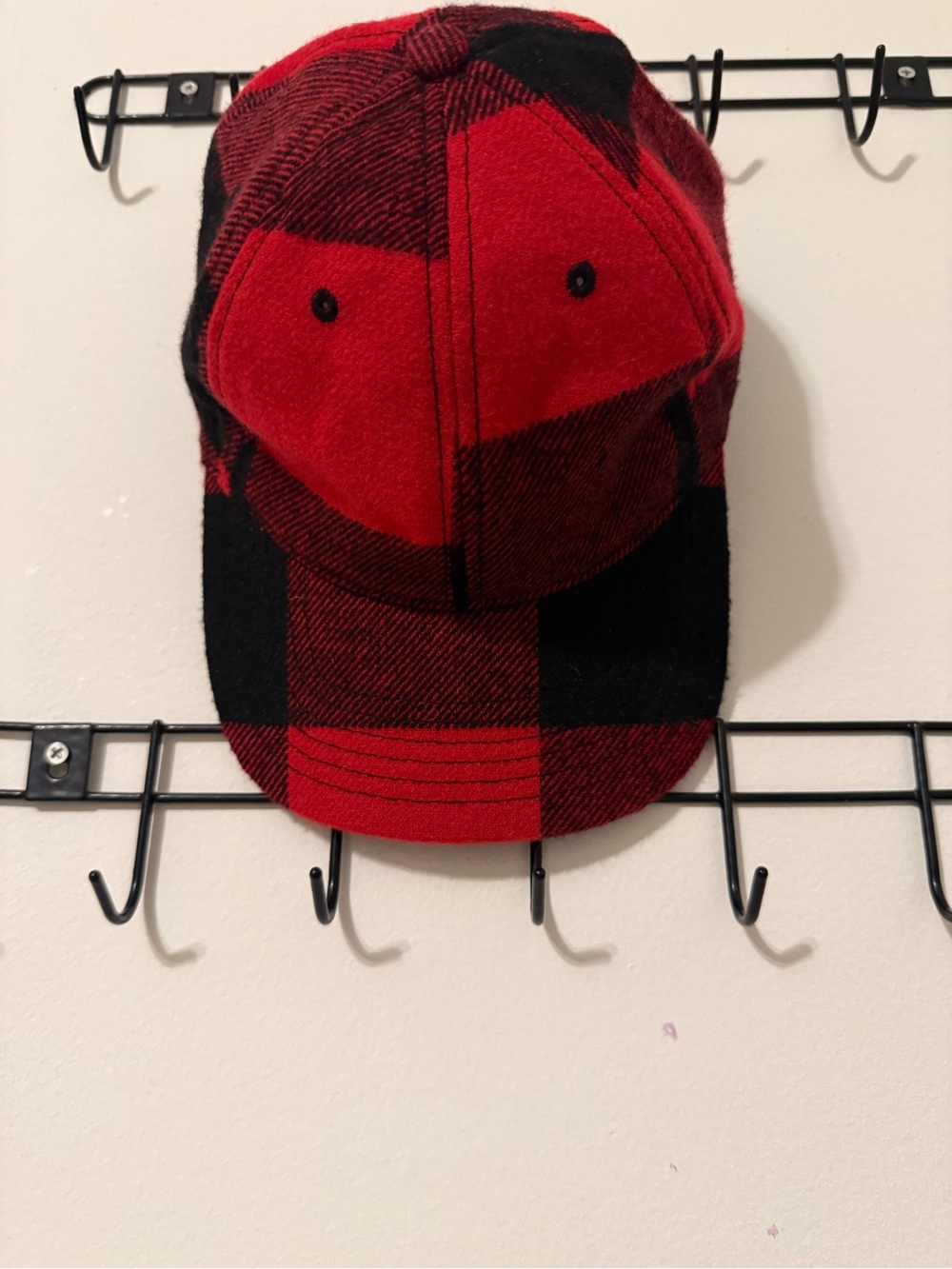 No Boundaries Red and Black Plaid Baseball Cap